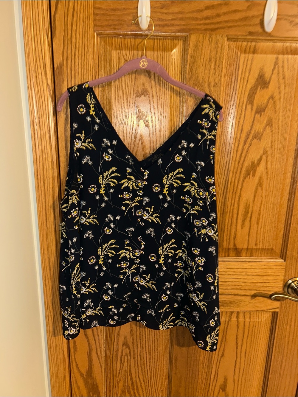 Navy floral loft top